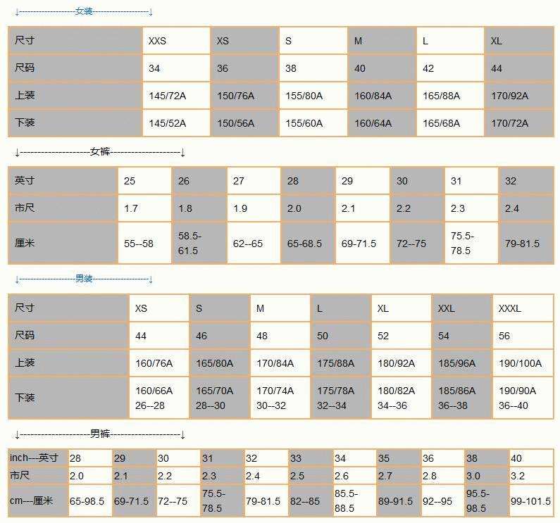 工作服該怎么統(tǒng)計(jì)尺碼